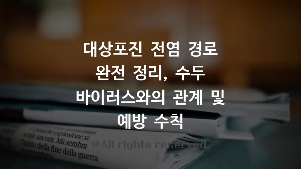대상포진 전염 경로 완전 정리, 수두 바이러스와의 관계 및 예방 수칙
