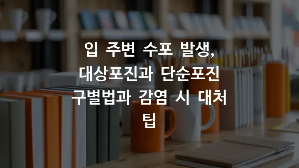 입 주변 수포 발생, 대상포진과 단순포진 구별법과 감염 시 대처 팁